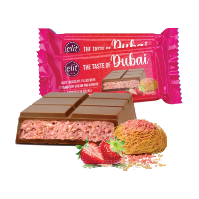 Elite Dubai Milk Chocolate with Strawberry Cream 90g