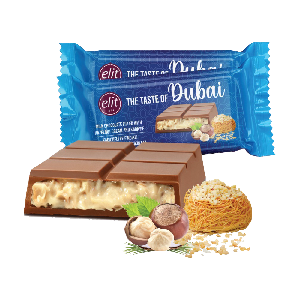 Elite Dubai Chocolate with Hazelnut cream 90g
