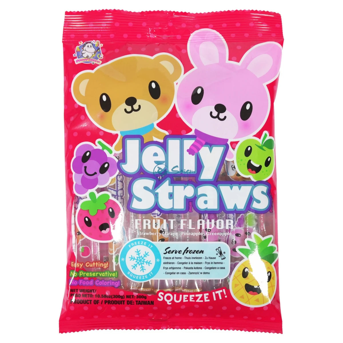 Jelly Straws Bear and Bunny Fruit Flavors 300g