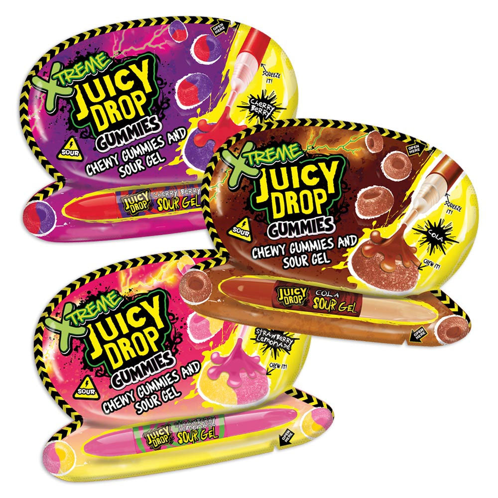 Bazooka Juicy Drop Gummies Xtreme Sour Gel 57g