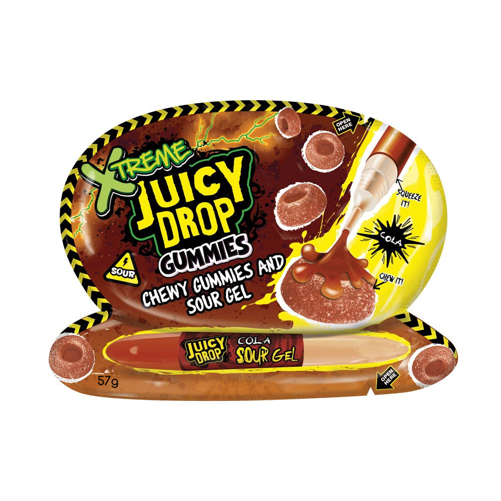 Bazooka Juicy Drop Gummies Xtreme Sour Gel 57g