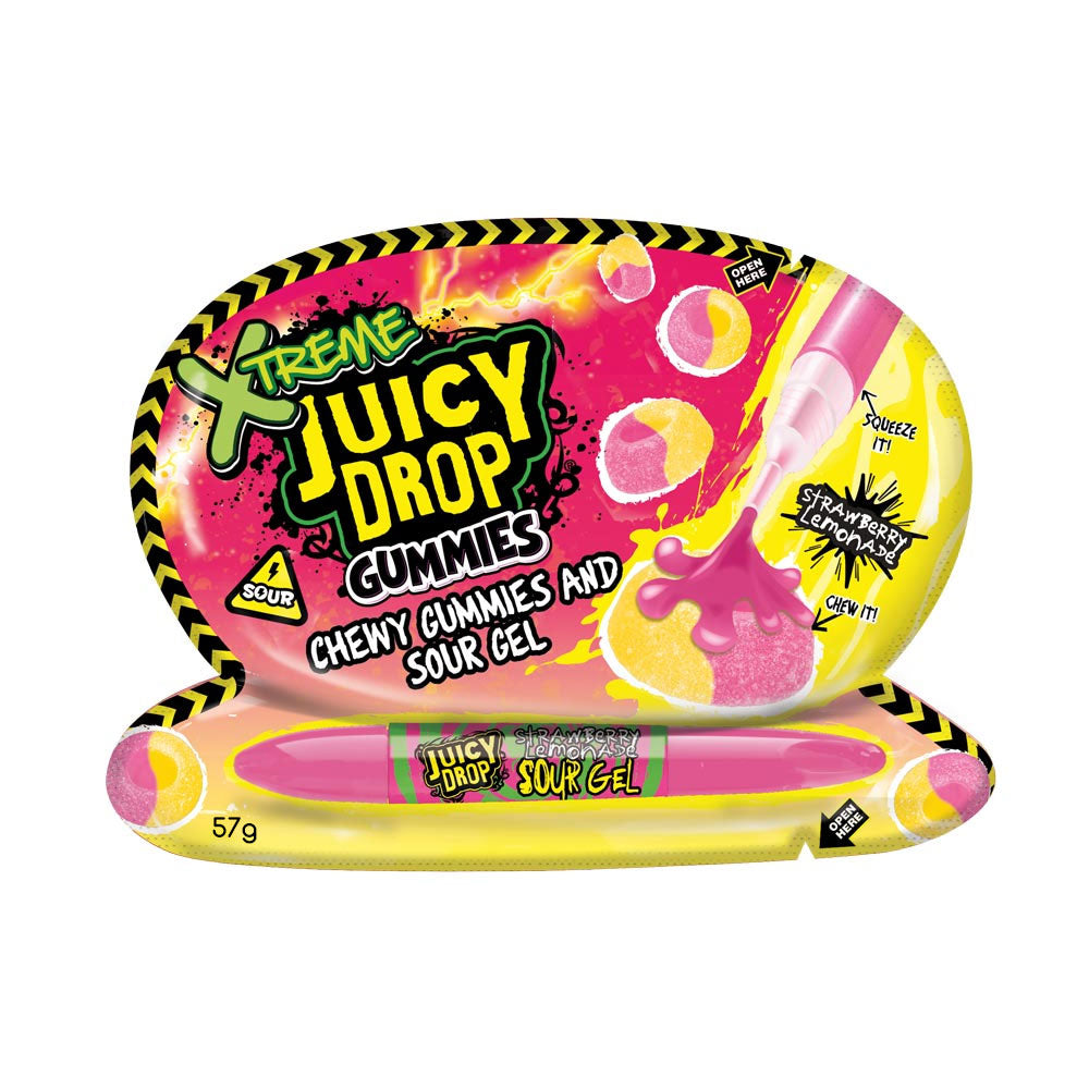 Bazooka Juicy Drop Gummies Xtreme Sour Gel 57g