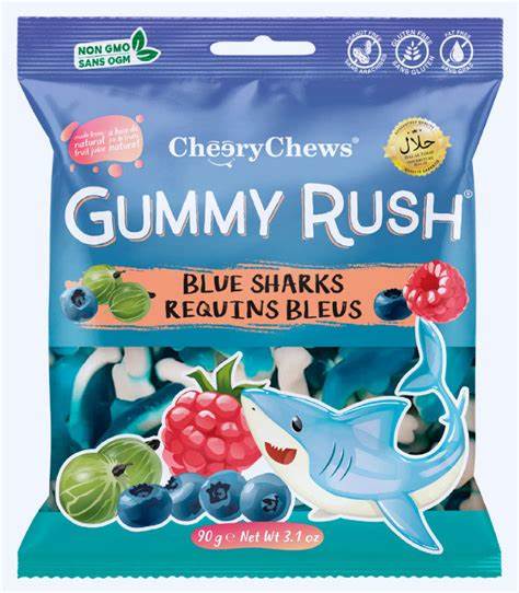 Gummy Rush Blue Sharks 90g (HALAL)