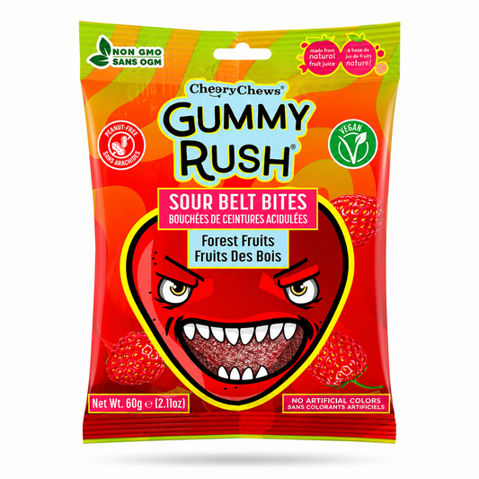 Gummy Rush Sour Belt Bites Forest Fruits 60g (HALAL)