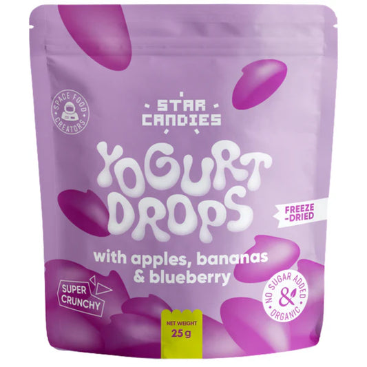Star Candies Freeze Dried Yogurt Drops Apple Bananas & Blueberry 25g