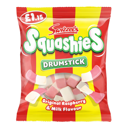 Swizzels Drumsticks Squashies Original Raspberry & Milk 120g